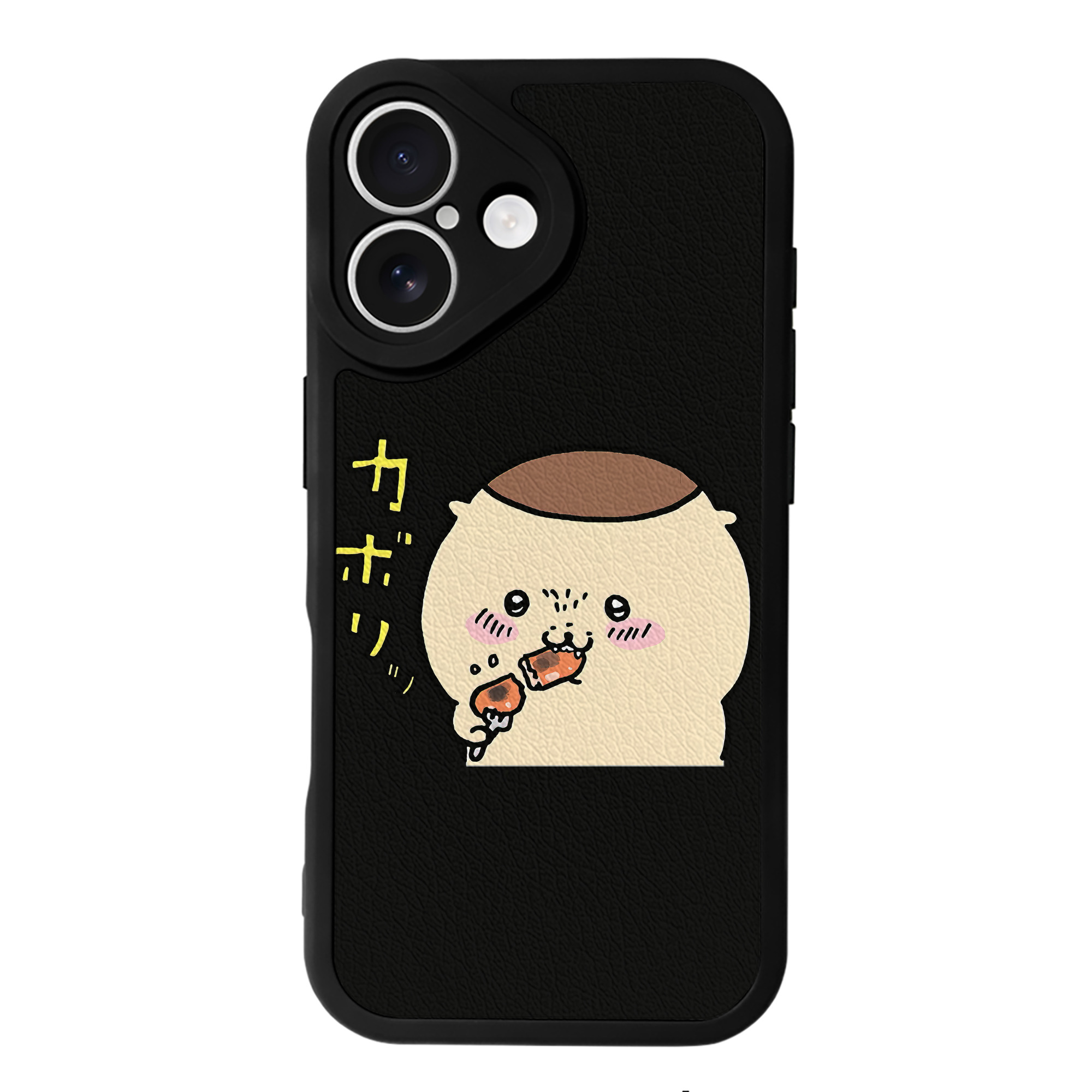 （画像用） ちいかわ くりまんじゅう Chii-kawa kuri manjū 【iPhone 16シリーズ対応】シリコンスマホケース（レザー調） 材質：シリコン